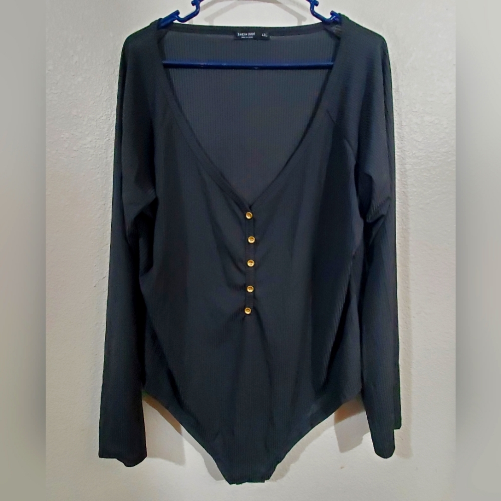 4xl Shein Long Sleeve Bodysuit